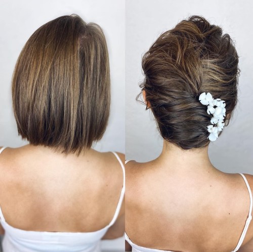 French Twist on Neck-Length Hair