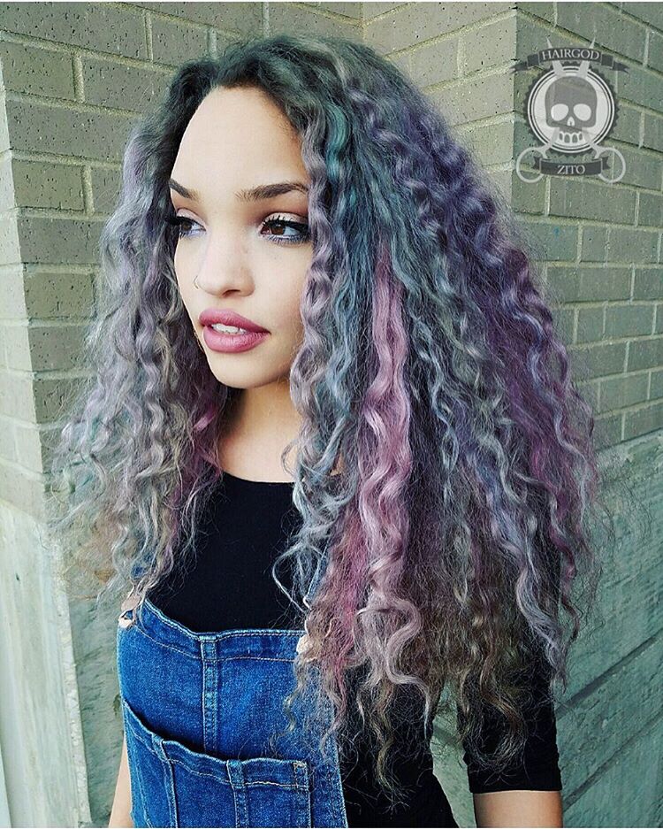 gray and pastel purple weave