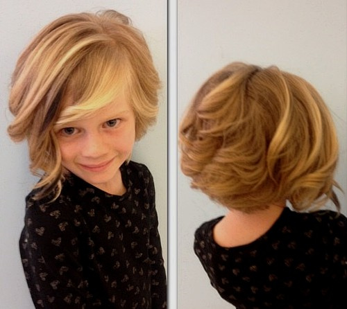 little girls curly bob hairstyle