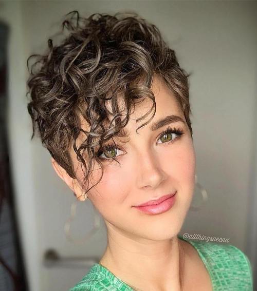 Short Haircut With Bangs For Curly Hair