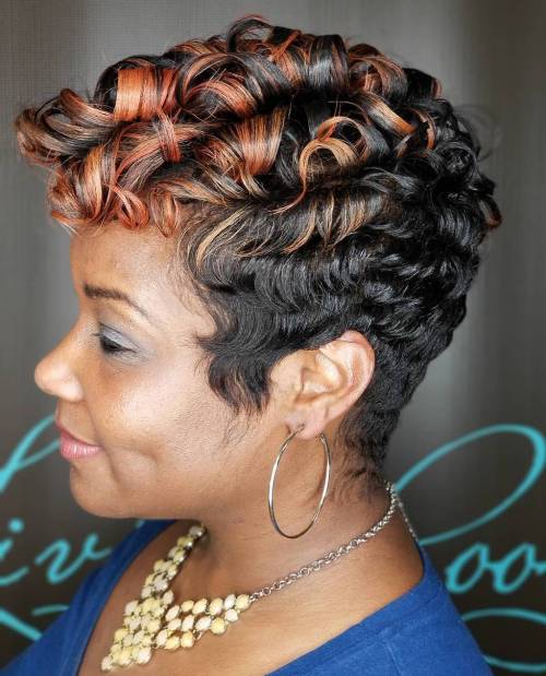 African American Curly Pixie