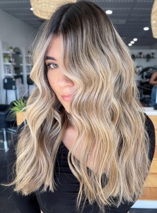 Brunette with Classic Blonde Highlights
