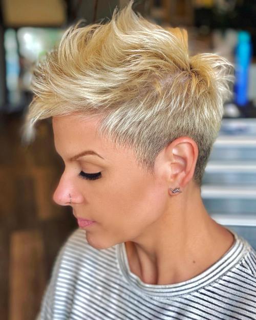 Blonde Pixie with Spiky Top