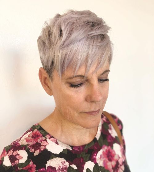 Cool-Toned Pixie Cut For Over Fifty