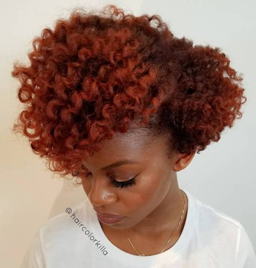 Natural Red Curly Hairstyle For Short Hair