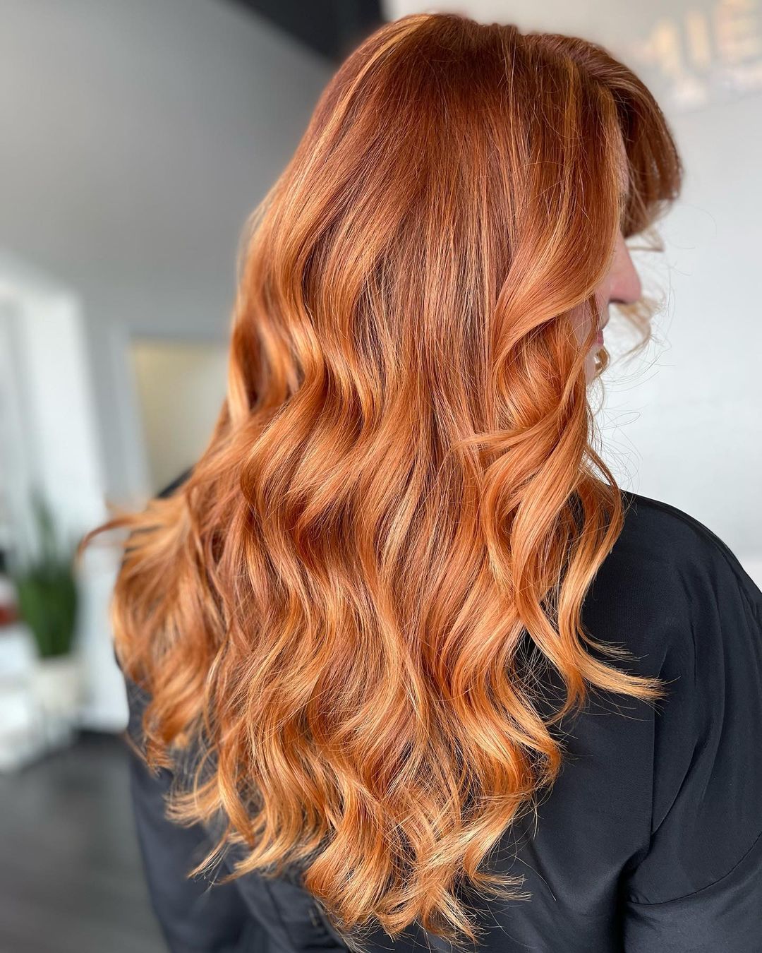 Copper Red Hair with Strawberry Blonde Balayage