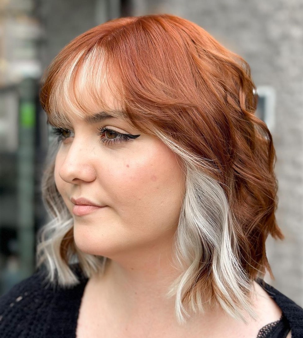 Red Hair with White Blonde Color Underneath