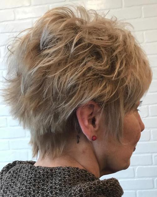 Short Spiky Hairstyle For Mature Women