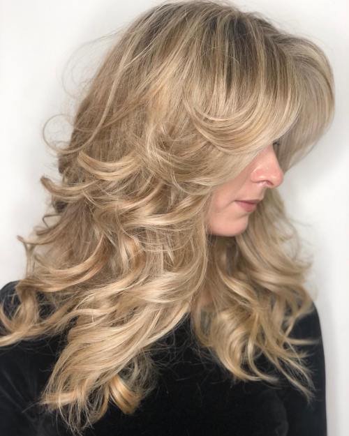 Long Curled Layered Hairstyle