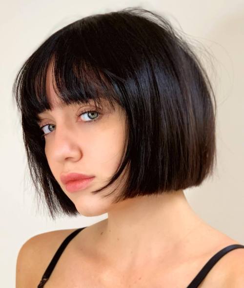 Short Blunt Bob with See-Through Bangs