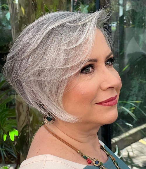 Long Feathered Pixie for Women over 50 with Thin Hair