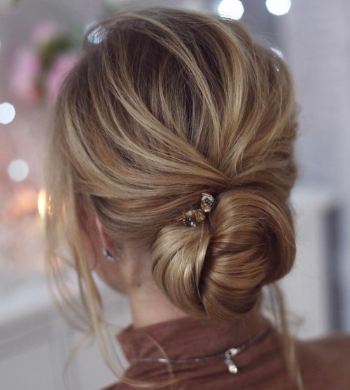 Messy Twisted Chignon Updo