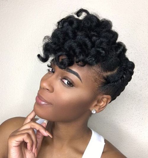Natural Hair Updo with Twists and Curls