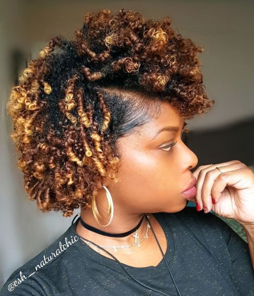 Side-Parted Short Afro Hairstyle