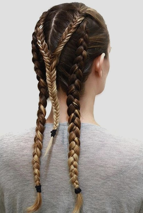 three braids hairstyle for layered hair