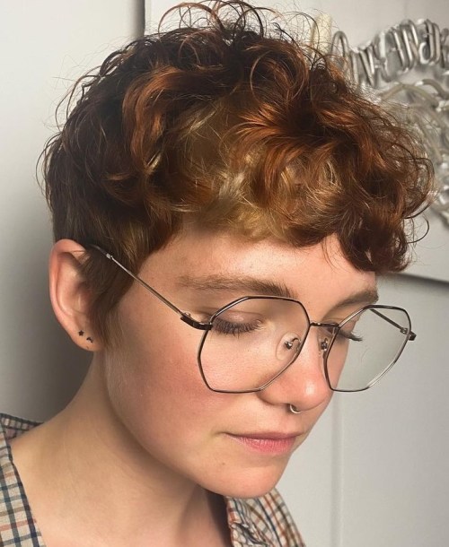 Curly Color Block Pixie