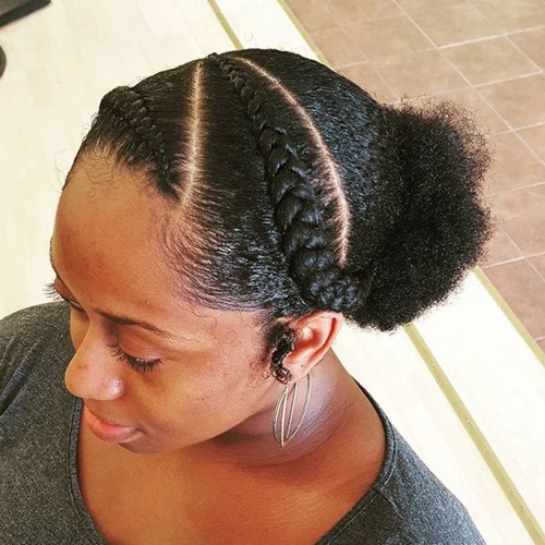 braided protective hairstyle for natural hair