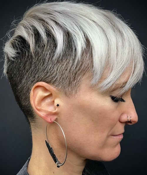 Edgy Short Black and Blonde Hairstyle
