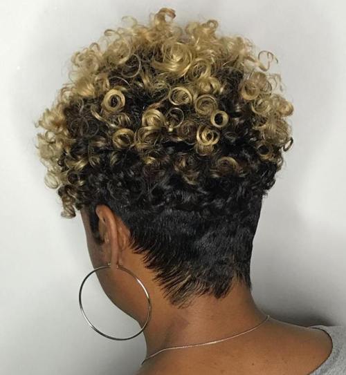 Short Curly Hairstyle with Nape Undercut