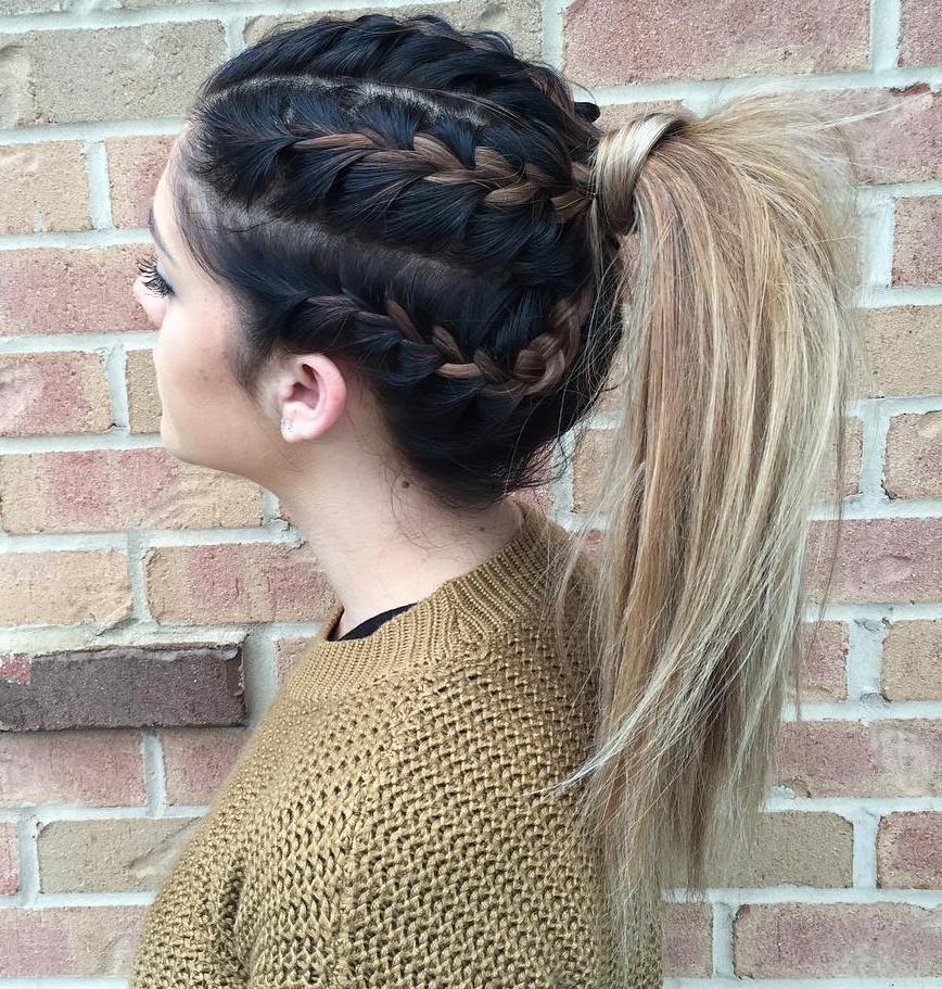 Braids Into Ponytail For Long Hair