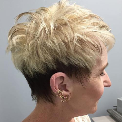 Brown and Blonde Pixie for Women Over 50