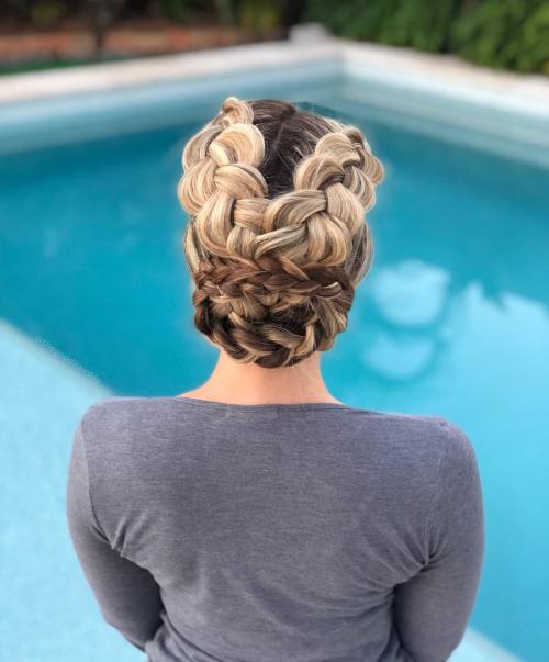 Party Updo with Criss Cross Braids