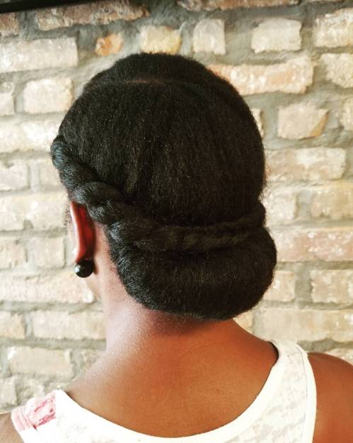 Low Rolled Updo with a Twist