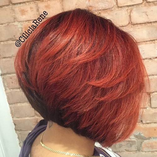 red inverted bob