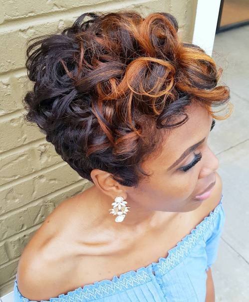 Short Black Hairstyle with Curls