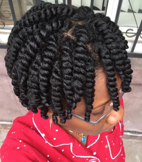 Short Twists Protective Hairstyle