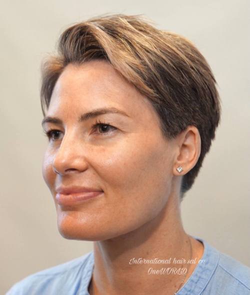 Accurate Short Pompadour Hairstyle for Women
