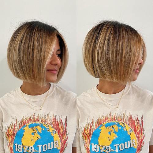 Rounded Blunt Toasted Blonde Bob