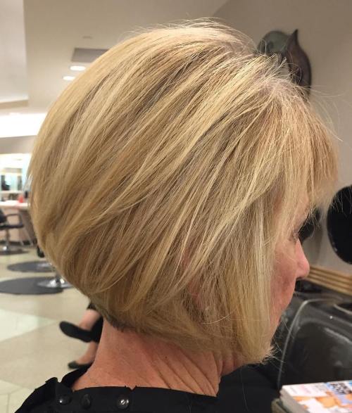 Blonde Bob Hairstyle For Older Women