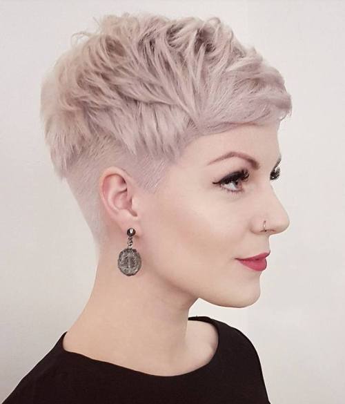Blonde Feathered Pixie With Undercut