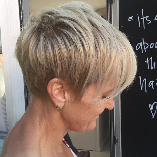 Blonde Layered Pixie With Ash Blonde Highlights