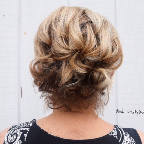Chic Updo For Short Wavy Hair