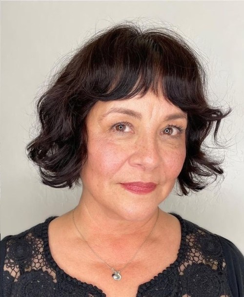 French Bob with Choppy Bangs for Women over 50