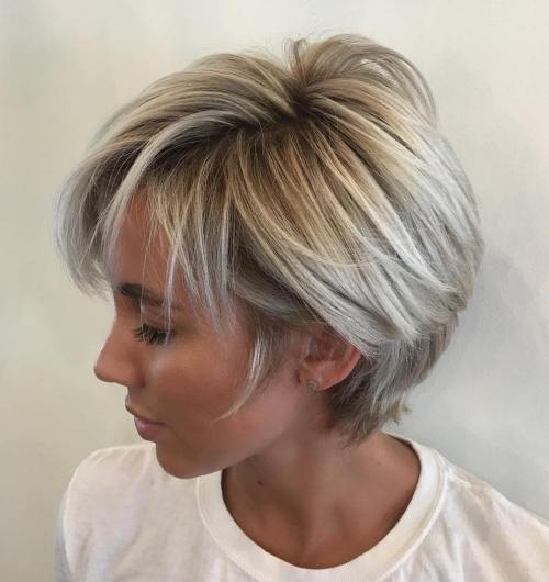 Long Layered Blonde Pixie