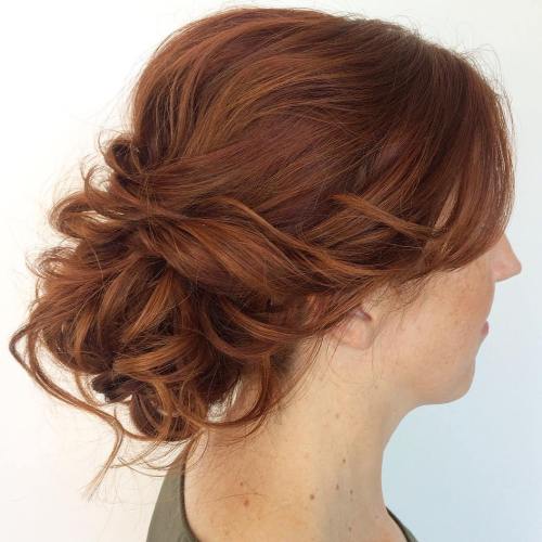 Low Curly Updo for Medium Hair