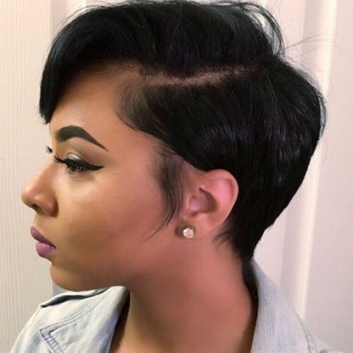 Side-Parted Pixie Bob for Black Women