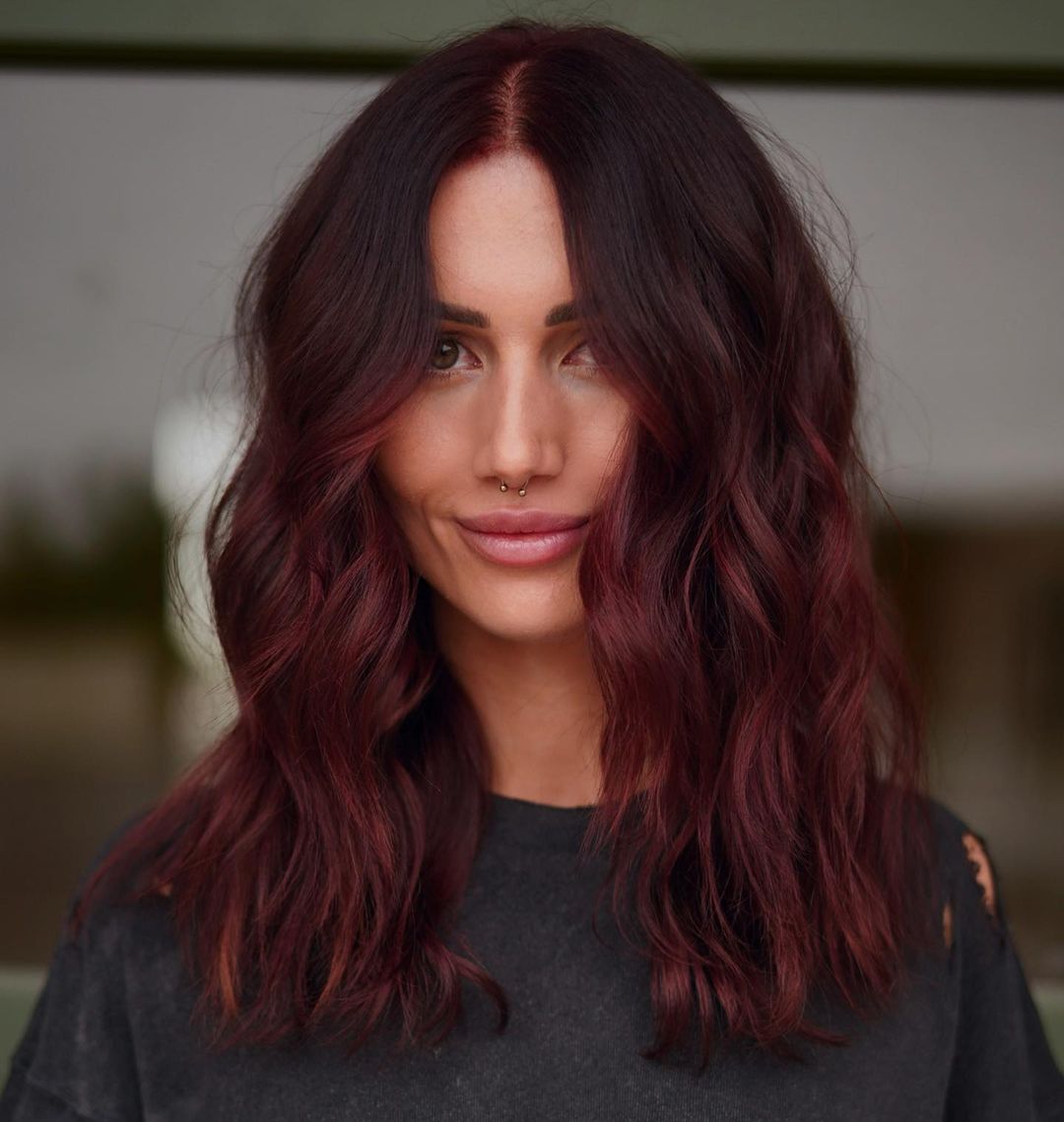 Dark Red Hair with Red Highlights
