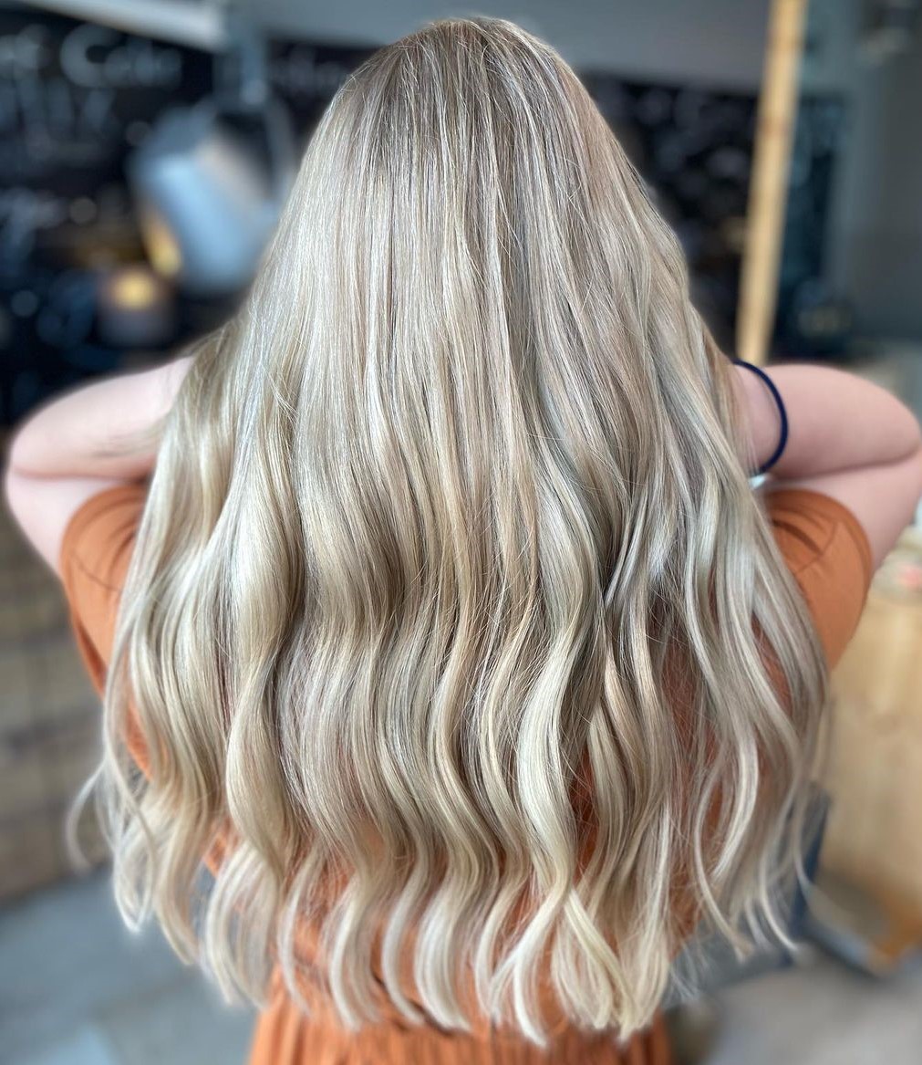 Light Blonde Hair Toned with Hair Gloss Treatment