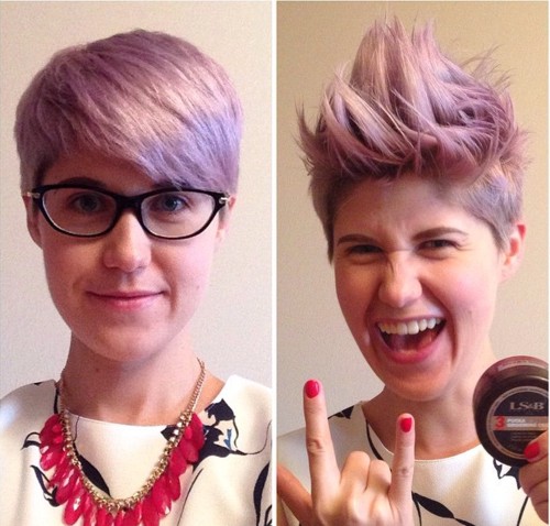 short lavender hairstyle