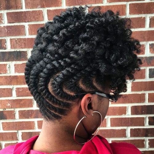 Natural Curly Updo With Twists And Curls