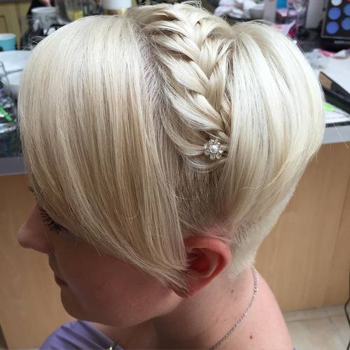 short braided undercut hairstyle for prom