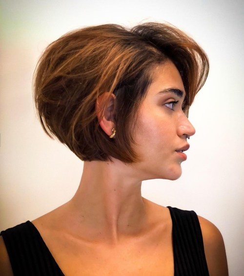 Short Stacked Bob with Side Bangs