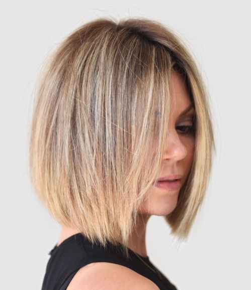 Polished Inverted Bob with Wispy Layers