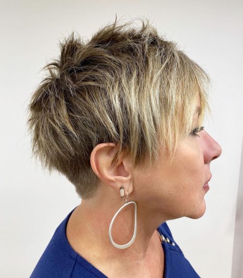 Choppy Pixie with Highlights for over 50