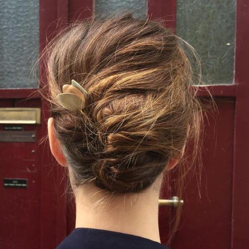 Messy French Roll Updo