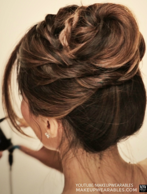 casual twisted updo for long hair